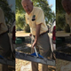 Oak Hill Mayor Doug Gibson collects nails using a magnetic roller the city just purchased to deal with the problem. (Kelly Joyce/Fox 35 Orlando)